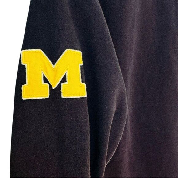 47 Brand Michigan Wolverines Navy Blue 1/2 Zip Pullover Sweatshirt. Medium. - Picture 4 of 11